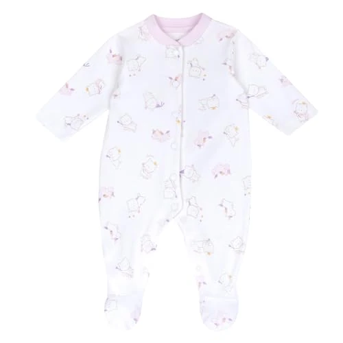 Chicco Śpioszki dla dzieci i niemowląt, uniseks, Nadruk w różowym kolorze, 0 miesięcy