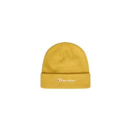 Limited-time offer: Champion Embroidered Full Logo Beanie Cap, one Size, Warm and Soft Knit, Cuff with Embroidered Logo, Essential Accessory for The Cold Season Yellow from 13.75 GBP to 13.75 GBP (save 0%)