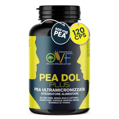Offerta a tempo: OVF PEA Integratore Plus 600mg con Boswellia e Quercetina in Sinergia, 120 cps, Pea Ultra-Micronizzata, Supporto per Disturbi e Tensioni Localizzate, Senza Glutine, Soia e Lattosio - 11% da 34.90 € a 30.90 €