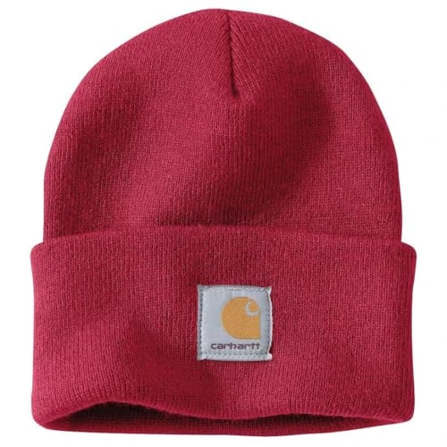 Carhartt Gorro de Punto Unisex, Rojo Industry, Talla única