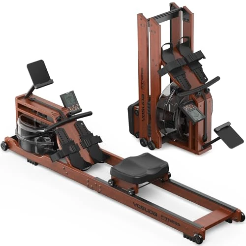 Limited-time offer: YOSUDA 2026 Rowing Machine Water, Max. 190 cm/182 kg, 22 Litre Water Tank, Rowing Machine for Home, Foldable Wood with Bluetooth Display & Adjustable Mobile Phone Holder, Ultra-Quiet Rowing Machine from 301.74 £ to 301.74 £ (save 0.00%