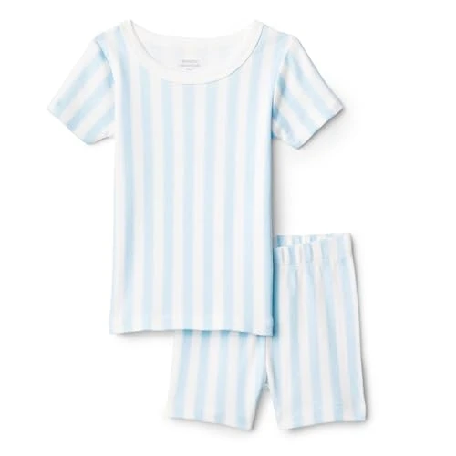 Zeitlich begrenztes Angebot: Amazon Essentials x Sofia Grainge Uni - Baby Pyjama-Set, eng anliegend, mit kurzen Ärmeln, Blassblau Kühner Streifen, 2 Jahre von 9.87 € auf 7.72 € (22% Rabatt)