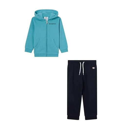 Champion Legacy - Tuta con cappuccio e zip intera, da bambino, 80, azzurro, Azzurro, 80