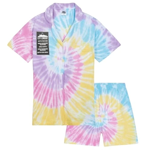 Oferta limitada: CityComfort Pijama Niña Verano Pijamas Adolescentes Conjunto 2 Piezas Pijama Corto Manga Corta con Botones Ropa Niña Chica (5-6 Años , Multi) de 7.41 € a 7.41 € (ahorro 0.00%)