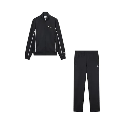 Champion Men’s Fleece Full Zip Sweatsuit Small Script, soft cotton-blend fleece, zip-up hoodie and matching pants, small embroidered logos