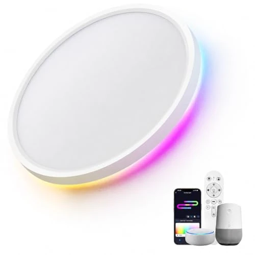 Offerta a tempo: LuminexDesigns RGB Plafoniera LED Dimmerabile 24W con Controllo Alexa Wifi - 45% da 39.99 € a 21.85 €