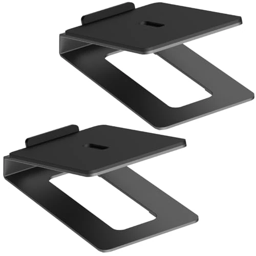 Offerta a tempo: my wall Supporto per altoparlanti da tavolo – HS33-1L, 2 altoparlanti con tappetino anti-vibrazione, angolo di inclinazione di 16°, portata fino a 10 kg, supporto per scatole PC o monitor da studio - 47% da 24.48 € a 12.99 €