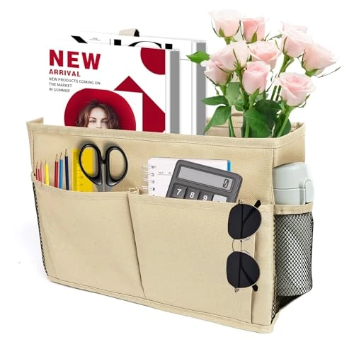 Romon Organizador de Camas, Bolsillo Cama Bolsillo Colgante de Cama Baldas Colgantes, Organizador Sofa para Revistas Libros Dispositivos Inteligentes Utensilios de Cama per Casa Ufficio, Amarillo