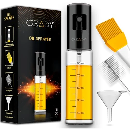 CREADY | Spray Aceite Cocina Negro 100ml | Dispensador Aceite Spray | Pulverizador Aceite Spray Freidora Aire | Aceitera Spray Pulverizador | Rociador Aceite Spray | Dispensador de Aceite