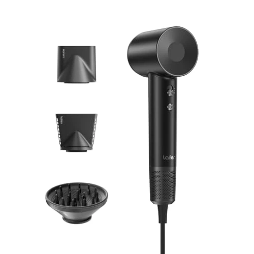 Laifen Swift Special Haardroger, 200 miljoen negatieve ionen, met 110.000 omw/min, borstelloze motor voor snel drogen, geluidsarm met diffuser (zwart)