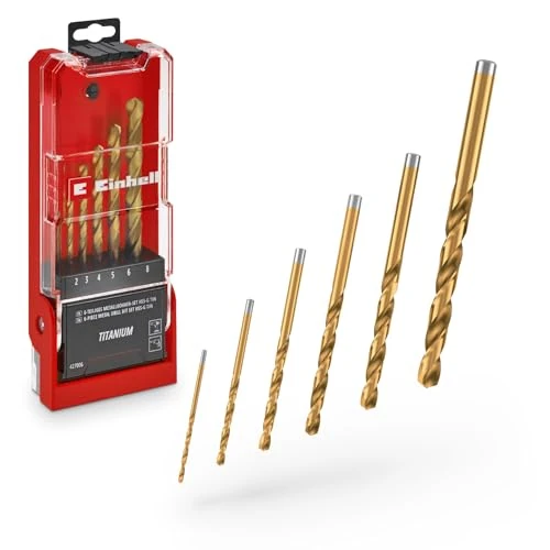 期間限定オファー: オリジナルEinhell HSS-Gチタンメタルドリルビット6点セット(完全接地HSS 4341スチール、チタンコーティング、135°スプリットポイントチップ、ミルドタイプNスパイラル、ラウンドシャンク) 通常価格 12.99 JPY セール価格 12.99 JPY (割引 0%)