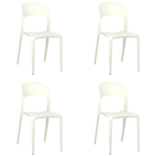 Offerta a tempo: Totò Piccinni Sedia Omega in Polipropilene Moderne Design Impilabile,(L) 43x(P) 50x(A) 84 cm (4, New Beige) - 37% da 129.99 € a 81.44 €