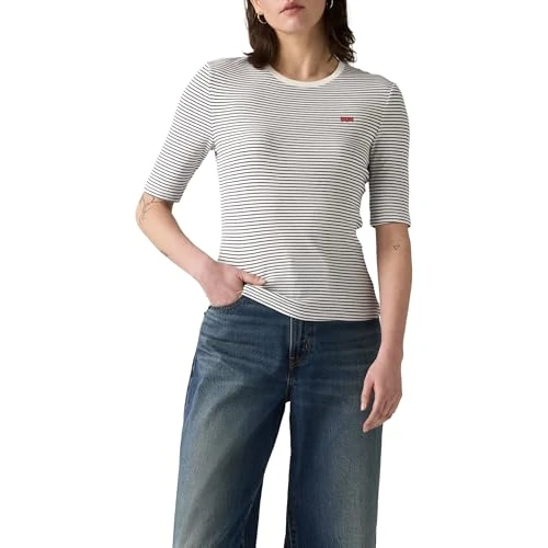 Offerta a tempo: Levi's Maglietta da Donna Luca Slim Tee, Annalise Stripe Peac, S - 52% da 30.00 € a 14.50 €