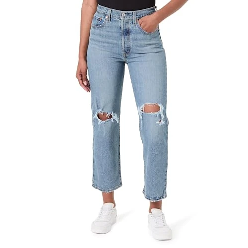 Tijdelijke aanbieding: Levi's dames Jeans Ribcage Straight Ankle, Queen Mother, 32W / 29L van 104.00 € naar 104.00 € (0.00% korting)