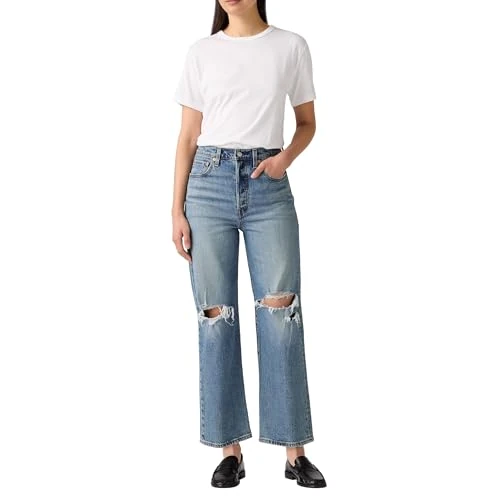 Levi's dames Jeans Ribcage Straight Ankle, Queen Mother, 28W / 29L