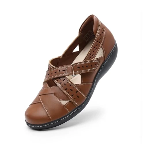 Offerta a tempo: DREAM PAIRS Donna Mocassini Scarpe Slip-on Comode Scarpe Basse Scarpe da Lavoro Sandali con Punta Chiusa, Size 38, Abbronzatura, DWUMLS2508 - 49% da 42.99 € a 21.99 €
