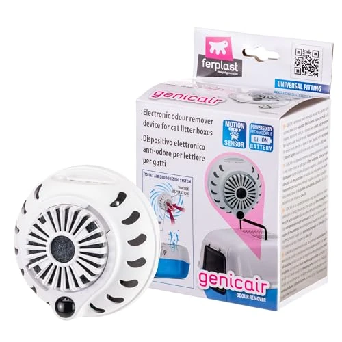 Offerta a tempo: Ferplast Deodorante Lettiera Chiusa Gatto con Sensore di Movimento, Ultra Silenzioso, Programmazione Smart, Fissaggio Magnetico, Ricaricabile con USB, Filtro Elimina Odori Incluso - 39% da 39.90 € a 24.27 €