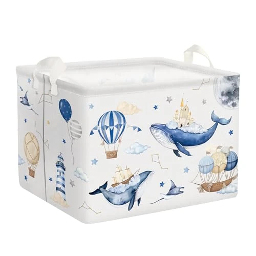 Clastyle Latające zwierzątko dziecięcy kosz na pranie z pokrywką, składany kosz do przechowywania ubrań, zabawek, dla chłopców i dziewczynek, pudełko do przechowywania do pokoju dziecięcego, łazienki,