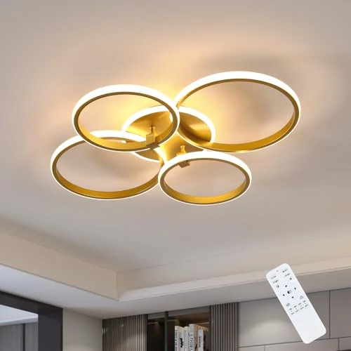 Offerta a tempo: Riserva Plafoniera LED Soffitto Dimmerabile Oro 39W, Plafoniera Rotonda - 7% da 74.98 € a 69.98 €