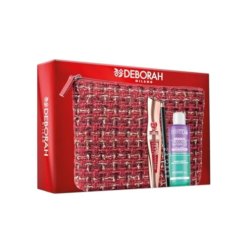 Offerta a tempo: Deborah Milano - Set Regalo Donna Pochette, Include Mascara Instant Maxi Volume con Olio di Melograno, Matita Occhi 24 Ore 251 Black e Struccante Bifasico Dermolab 50ml, n.3 - 29% da 21.00 € a 15.00 €