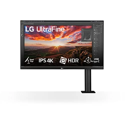 LG 32UN880K Monitor 32" Ultra HD 4K Ergo, IPS, 3840x2160, HDR 10, DCI-P3 95%, stand Ergo regolabile in ogni direzione, Speaker Stereo 10W, USB-C, USB 3.0, Uscita Cuffie, Flicker Safe, Nero