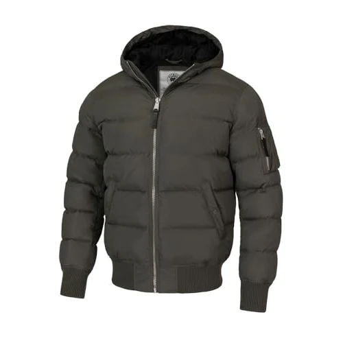 PITBULL Heren winterjas jas winter met capuchon mannen gewatteerde Gopher mannelijke winter gewatteerde jas gewatteerde jas, groen, XL