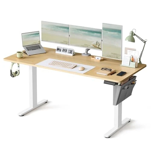 Zeitlich begrenztes Angebot: SONGMICS Höhenverstellbarer Schreibtisch elektrisch, 160 x 70 cm, stufenlos verstellbar, Memory-Funktion mit 4 Höhen, goldeichenfarben LSD136Y01 von 139.99 € auf 139.99 € (0.00% Rabatt)