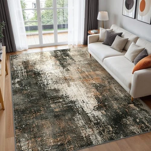 BEIMO Washable Living Room Rug, Abstract Design Rug, Bedroom, Short Pile, Large Rugs, Non-Slip, Soft, for Bathroom, Dining Room, Hallway