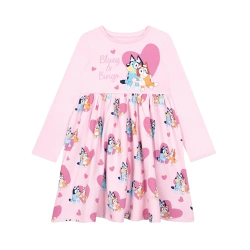 Robe Fille Bleue | Robe pour Fille | Tenue à Manches Longues | Bleu 4-5 Ans