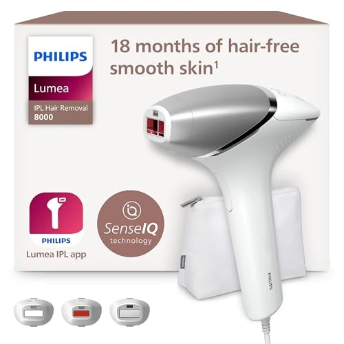 Philips Lumea 8000 Series IPL Hair Removal Device - Alternative to Laser Hair Removal Devices with SenseIQ Technology, 3 Accessories for Body, Face and Precision Zones - BRI946/00