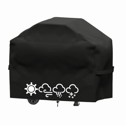 Jemkgeik Copertura Barbecue da Esterno,Copri barbecue da Esterno Impermeabile,Telo Copri Barbecue Esterno,Anti Pioggia Polvere Sole Neve Pioggia Feci di Uccelli Tessuto (145X61X117 CM)