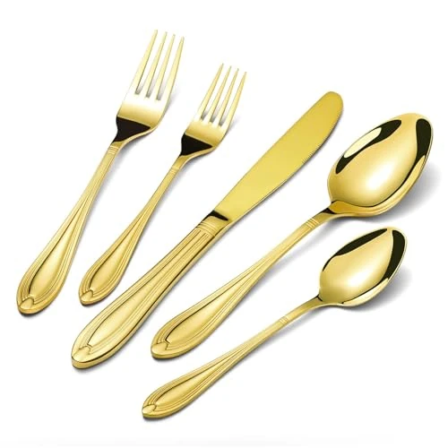 Univionlions Cutlery Set Gold for 6 People