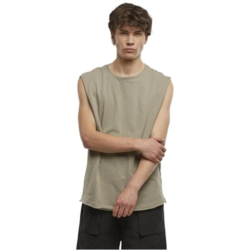 Offerta a tempo: Urban Classics Open Edge Sleeveless Tee da Uomo, Paleolive, 3XL - 0.00% da 10.49 € a 10.49 €