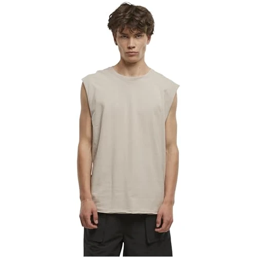 Urban Classics Maglietta da Uomo Open Edge Sleeveless Tee, Senza Maniche, Maglietta da Uomo, Girocollo, Cotone, Disponibile in Diversi Colori, Taglie XS-5XL, Cloud, 3XL