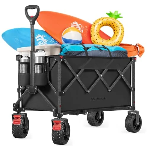 Zeitlich begrenztes Angebot: SONGMICS Handwagen faltbar, mit Griff, 150 L, bis 150 kg belastbar von 55.99 € auf 39.90 € (29% Rabatt)