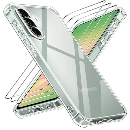 Limited offer: ivoler 4 in 1 Cover for Samsung Galaxy A56 5G Case with 3 Pack Screen Protector, Military Transparent Anti-Shock Protective - Clear from 9.92 EUR to 6.45 EUR (save 35%)
