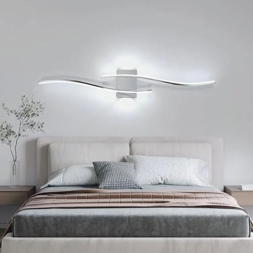 Offerta a tempo: DELIPOP Applique da Parete Interno, 27W 2580LM Moderna Lampada da Parete LED, Lunga Lampade a Muro in Alluminio per Camera da Letto Soggiorno Corridoio Scala, Bianco Freddo 6500K - 27% da 48.99 € a 35.99 €