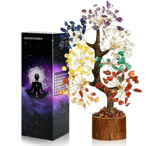 Limited offer: Vicloon Crystal Tree of Life, Handmade Positive Energy Gem Tree, Feng Shui Tree, Office Decor - Money Trees, Meditation Housewarming Gifts, Birthday Gifts for Women, Spiritual Gifts (Colorful) from 19.99 EUR to 17.09 EUR (save 15%)