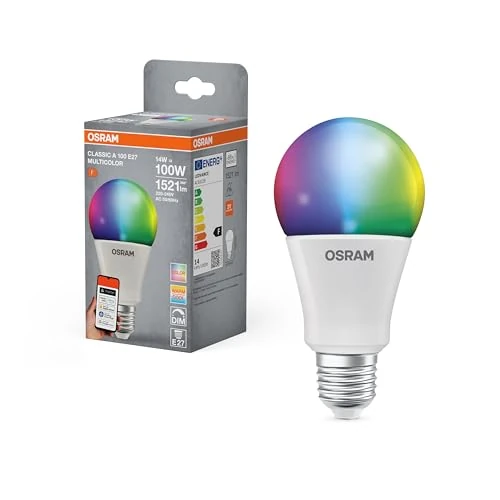 Limited-time offer: OSRAM Smart+ RGBW, E27 LED lamp with Matter Over WiFi, Specially Designed for Alexa - Easy Setup with one Click, 100W Replacement, Warm White to Cool White (2700-6500K), 16 Million RGB Colors, 1-Pack from 16.20 GBP to 16.20 GBP (save 0%)
