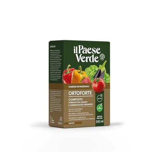 Ortoforte 250ml. Concime a base di Calcio che previene il marciume apicale. Rende gli ortaggi più gustosi. Calcio assorbibile per via fogliare.