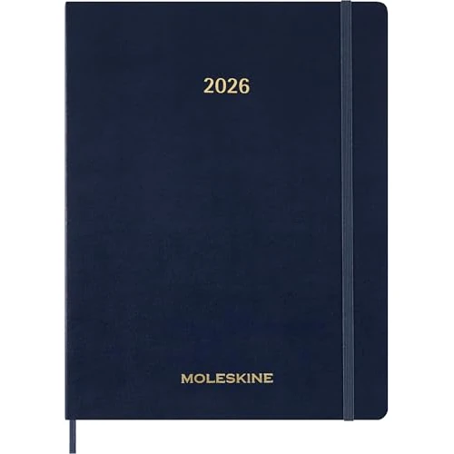 Offerta a tempo: Moleskine Essential Planner 2025-2026, Agenda Settimanale Verticale 15 Mesi, Con Slot Orari Giornalieri, Copertina Flessibile, Colore Blu, Formato XXL 23,5x28,14 - 11% da 24.00 € a 21.33 €