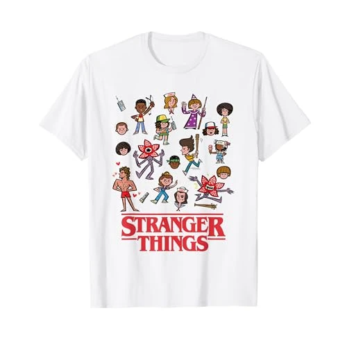Stranger Things Cartoon Characters Maglietta