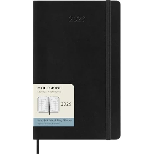 Limited offer: Moleskine Classic 12 Month 2026 Monthly Planner, Soft Cover, Large (5" x 8.25"), Black, 128 pages from 26.00 EUR to 26.00 EUR (save 0%)