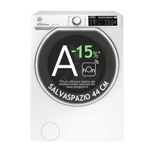 Hoover HW4 27AMC7/1-S H-WASH 500 Wasmachine Smart 7 kg, 1200 omwentelingen, wifi + Bluetooth, voorlader, stoomfunctie, invertermotor, 60 x 45 x 85 cm, wit, klasse A