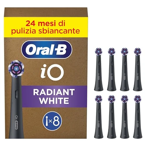Begrenztes Angebot: Oral-B iO Strahlendes Weiss Aufsteckbürsten — ORIGINAL Zahnbürstenaufsatz für Elektrische Oral-B iO Zahnbürsten, Zahnaufhellung für weißere Zähne — Schwarz, 8 Stück von 59.97 EUR auf 45.58 EUR (Rabatt 24%)