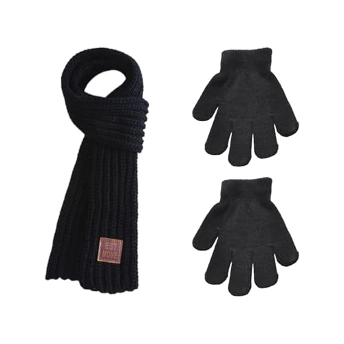 HDGSAFD 1 Écharpe Chaude Pour Enfants, Écharpe Tricotée Douce, 1 Paire De S Chauds