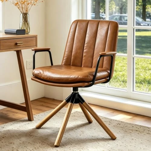 Oferta limitada: Zouron Silla de Oficina Moderna,Silla giratoria 360°,Silla de Oficina ergonómica,Silla de Ordenador,Silla de Oficina (Polipiel),Patas de Roble,Sin Ruedas de 169.99 € a 169.99 € (ahorro 0.00%)