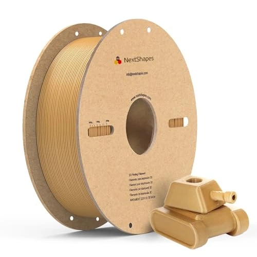 Limitiertes Angebot: NextShapes Standard PLA Filament 1.75 mm, Maßgenauigkeit +/- 0.02 mm, Sauber Gewickeltes PLA, Schnelles Drucken, 1kg Spule (2.2 lbs), Passend für die Meisten FDM 3D Drucker (Gold, 1000g) von 19.79 EUR auf 17.84 EUR (Spare 10%)