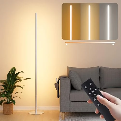 Limitiertes Angebot: Fortand Stehlampe LED Dimmbar, Stehlampe Wohnzimmer Moderne Stehleuchte mit Fernbedienung LED Standleuchte mit Stufenlose 2700K-6500K Farbtemperaturen & Helligkeit, Lichtsäule für Schlafzimmer, 147CM von 49.99 EUR auf 44.99 EUR (Spare 10%)