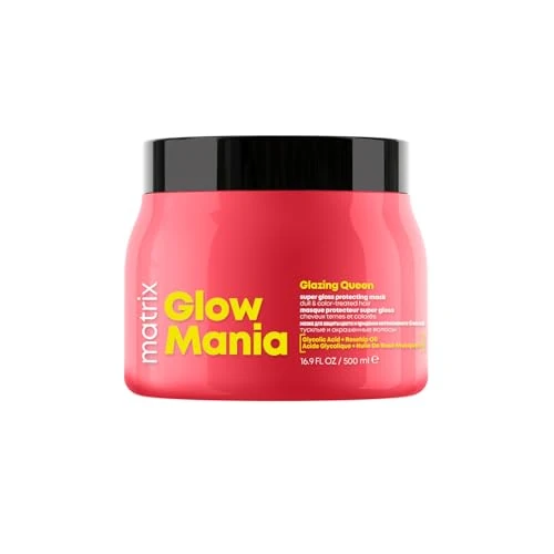 Matrix, Maschera Per Capelli Colorati e Spenti, Colore Luminoso e Protetto, Trattamento Laminazione, Formulato con Acido Glicolico e Olio Di Rosa Canina, Senza Solfati, Glow Mania, 500 ml
